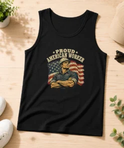 Premium Labour Day Proud American Worker Retro Distressed Tank Top