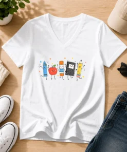 Premium Teacher Students Life Back To School V-Neck Shirt