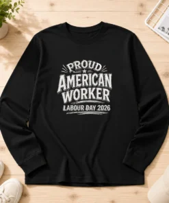 Pretty Labour Day Proud American Worker Sketch Long Sleeve Shirt