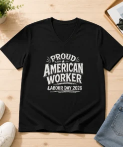 Pretty Labour Day Proud American Worker Sketch V-Neck Shirt
