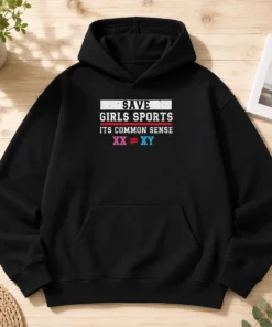 Pretty Save Girls Sports Common Sense Statement Hoodie