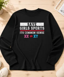 Pretty Save Girls Sports Common Sense Statement Long Sleeve Shirt