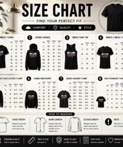 Size chart for Pretty Save Girls Sports Common Sense Statement with measurements in inches and cm to help choose the right fit