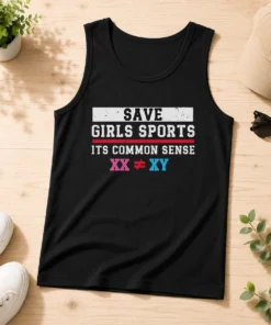 Pretty Save Girls Sports Common Sense Statement Tank Top