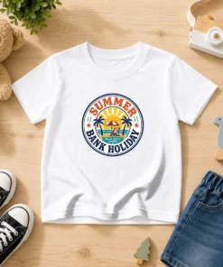 Pretty Vintage Badge Summer Bank Holiday Relax Enjoy Unwind Kids T-Shirt