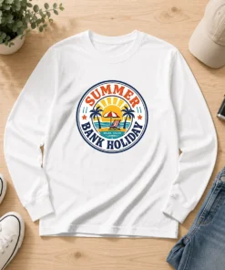 Pretty Vintage Badge Summer Bank Holiday Relax Enjoy Unwind Long Sleeve Shirt