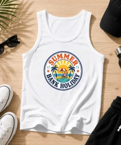 Pretty Vintage Badge Summer Bank Holiday Relax Enjoy Unwind Tank Top