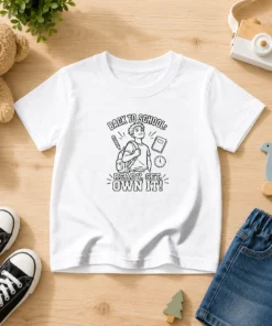 Top Back To School Confidence Line Art Kids T-Shirt