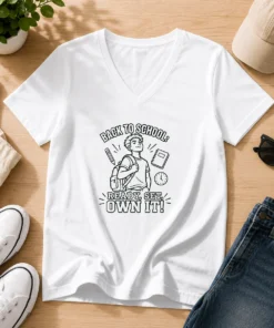 Top Back To School Confidence Line Art V-Neck Shirt