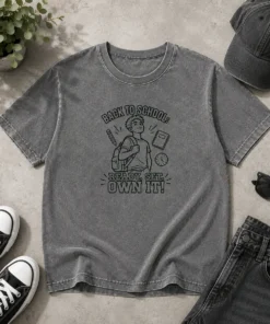 Top Back To School Confidence Line Art Washed T-Shirt
